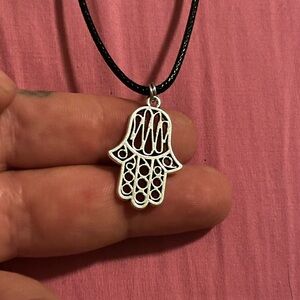 Silver Hamsa Pendant Necklace